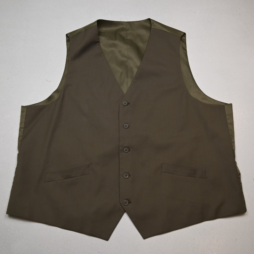 Joseph Abboud 52R 2XL XXL Tan Brown Button Front Mens Formal‎ Vest Waistcoat